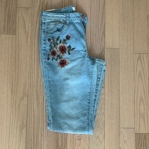 Embroidered light blue jeans by street society